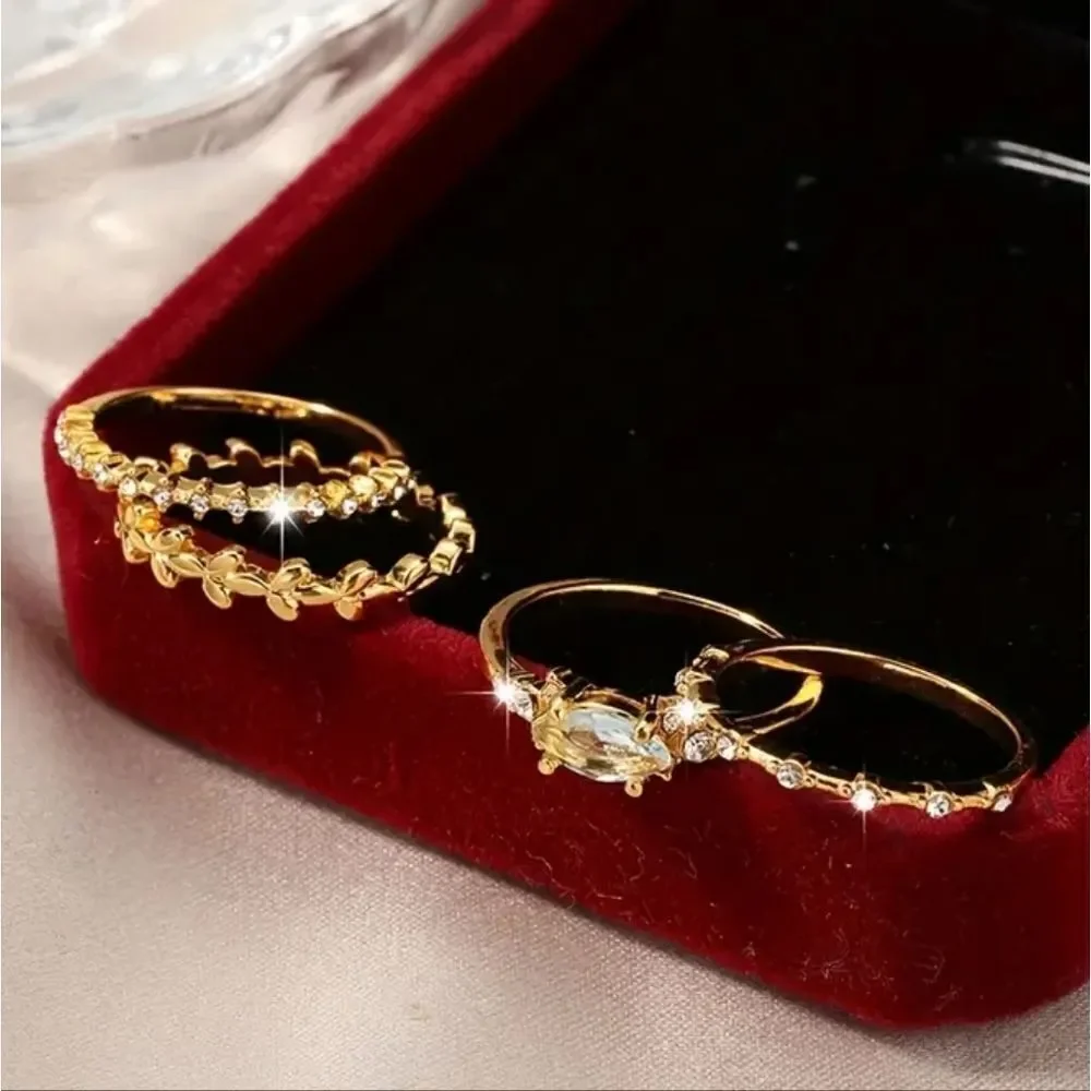 4pc vintage stacking rings sz 9